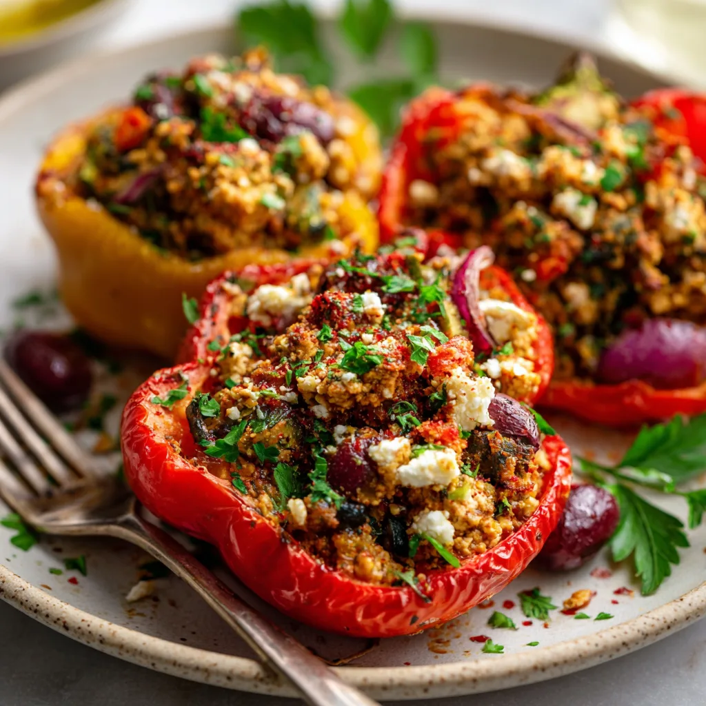 Low Carb Mediterranean Tofu Stuffed Peppers – Healthy, Plant-Based & Flavorful 2