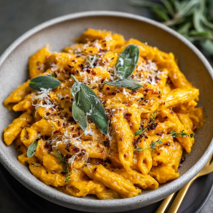 No-Bake Creamy Pumpkin Pasta – Quick, Cozy & Fall-Inspired Dinner 1