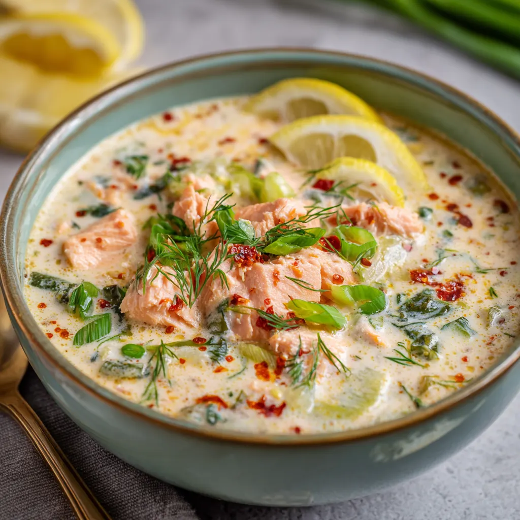 No Bake Creamy Salmon Soup – Easy, Hearty, and Stove-Free Comfort Meal 3