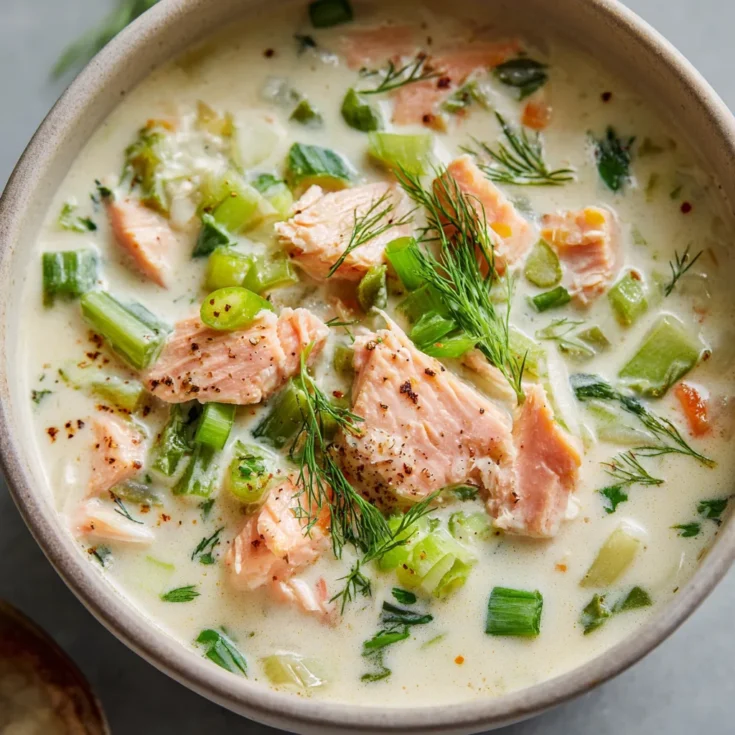 No Bake Creamy Salmon Soup – Easy, Hearty, and Stove-Free Comfort Meal 1