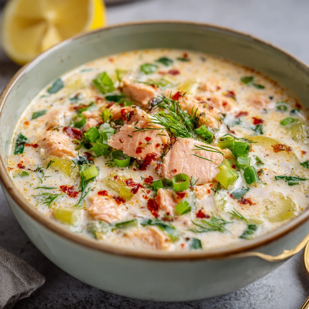 No Bake Creamy Salmon Soup – Easy, Hearty, and Stove-Free Comfort Meal 2