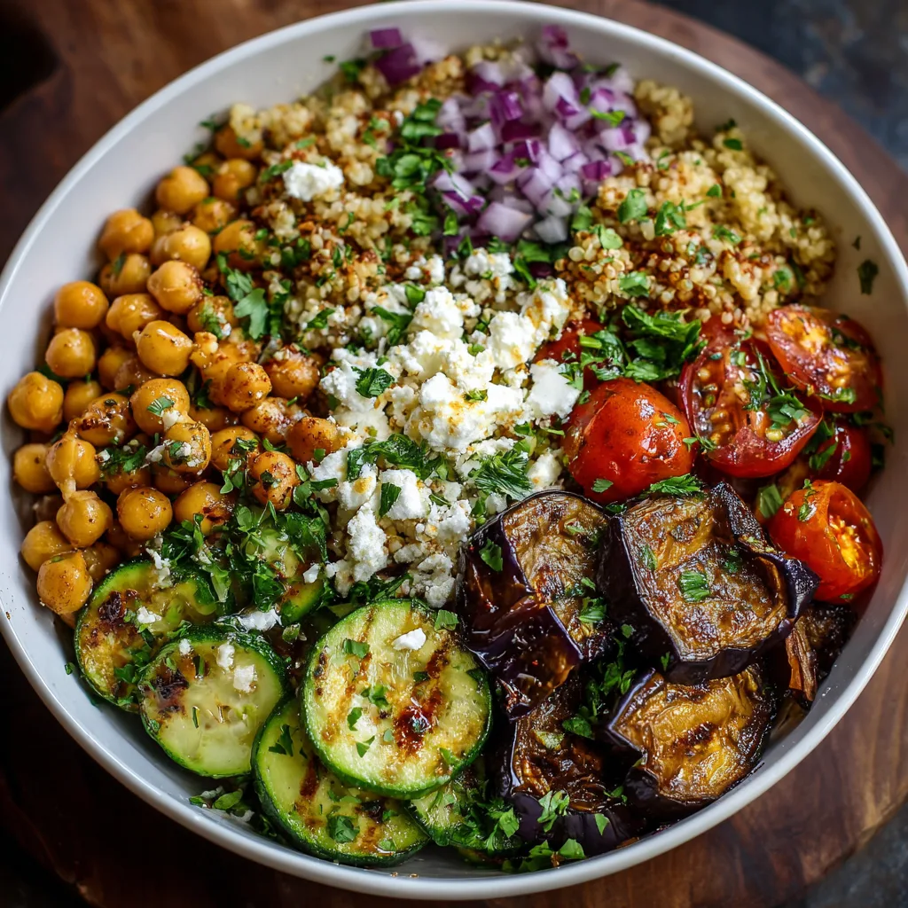 High Protein Mediterranean Eggplant Grain Bowl – Healthy & Flavorful Meal Prep 3