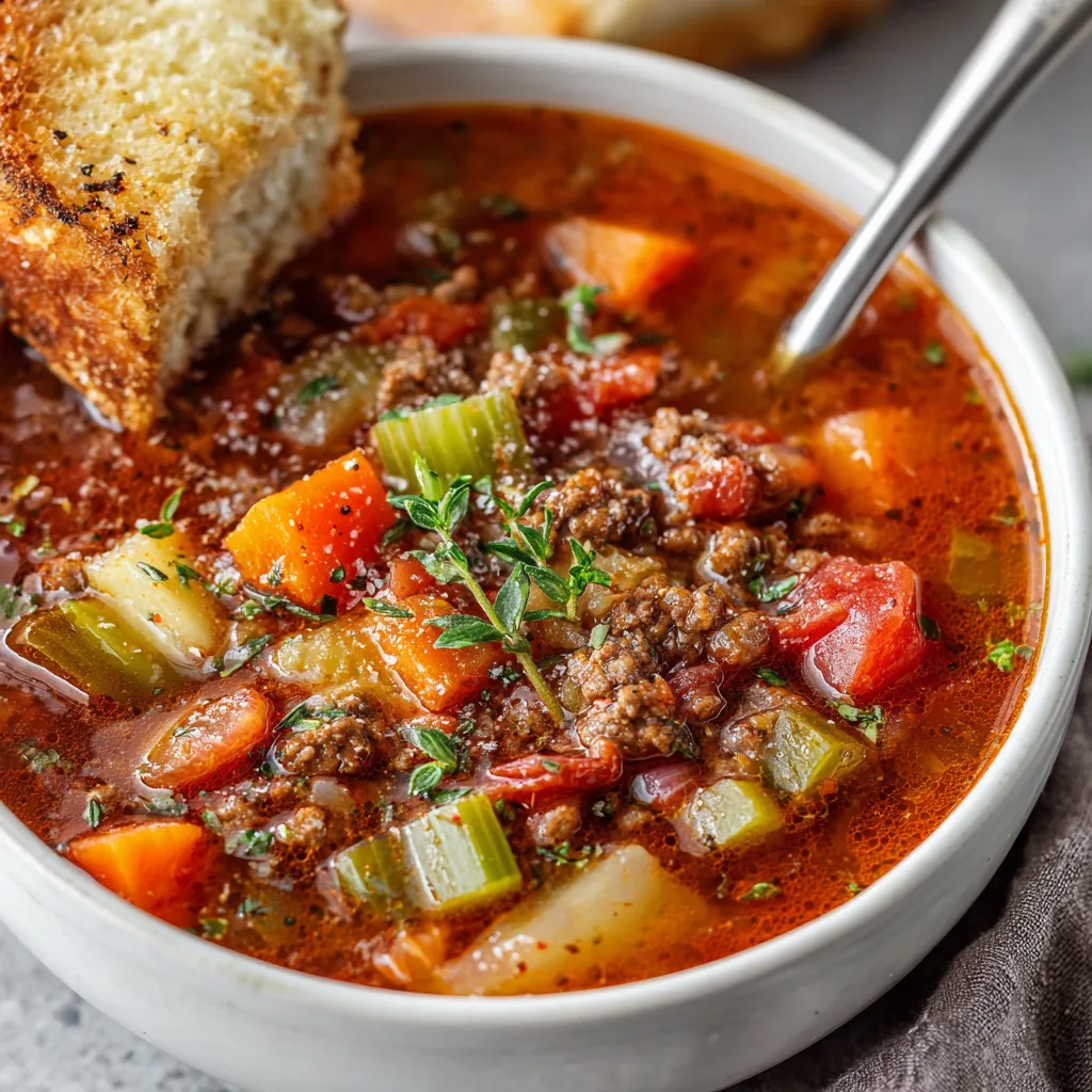 Quick Crockpot Ground Beef Soup – Easy, Hearty & Comforting 2