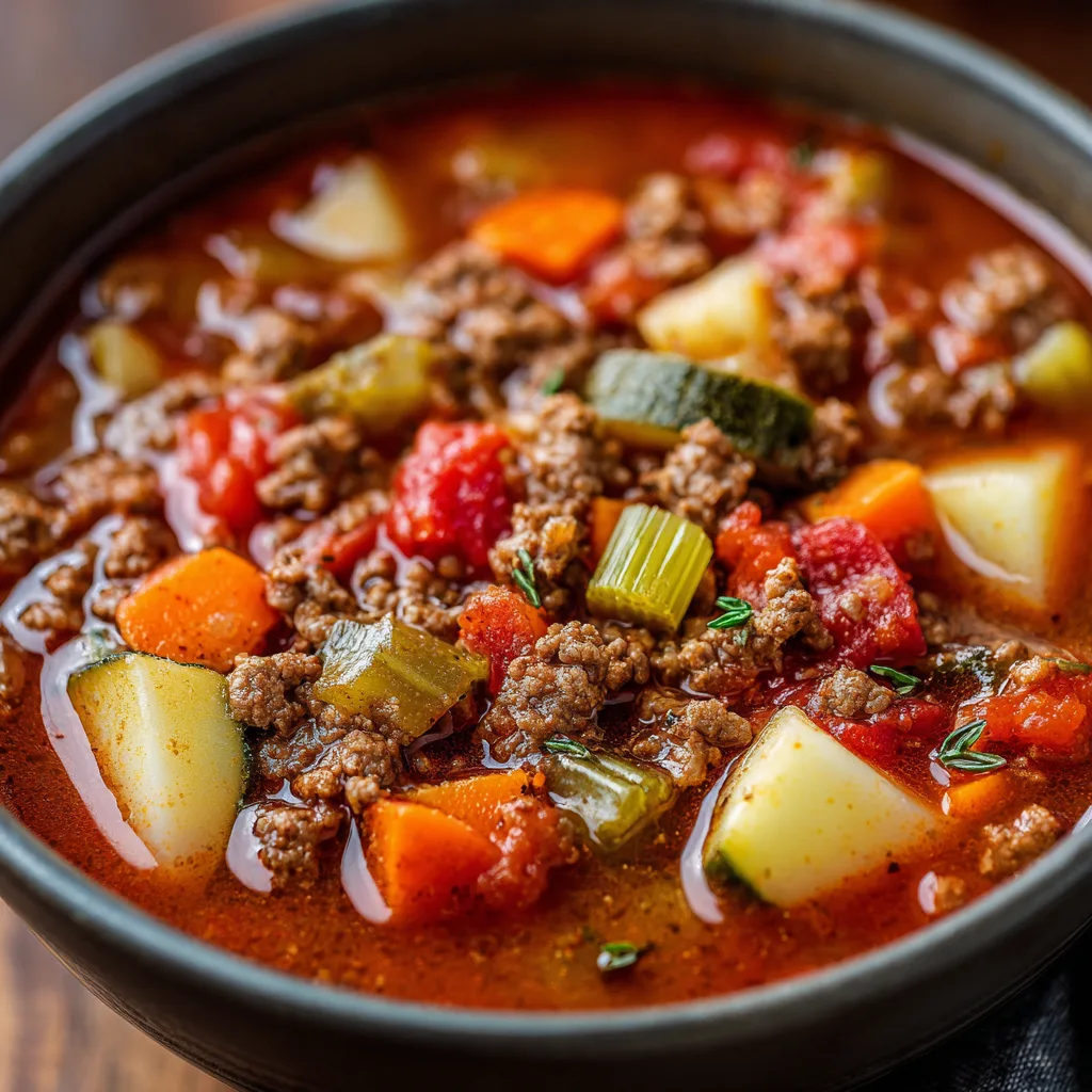 Quick Crockpot Ground Beef Soup – Easy, Hearty & Comforting 4