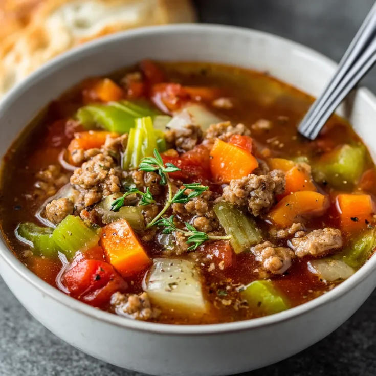 Quick Crockpot Ground Beef Soup – Easy, Hearty & Comforting 1
