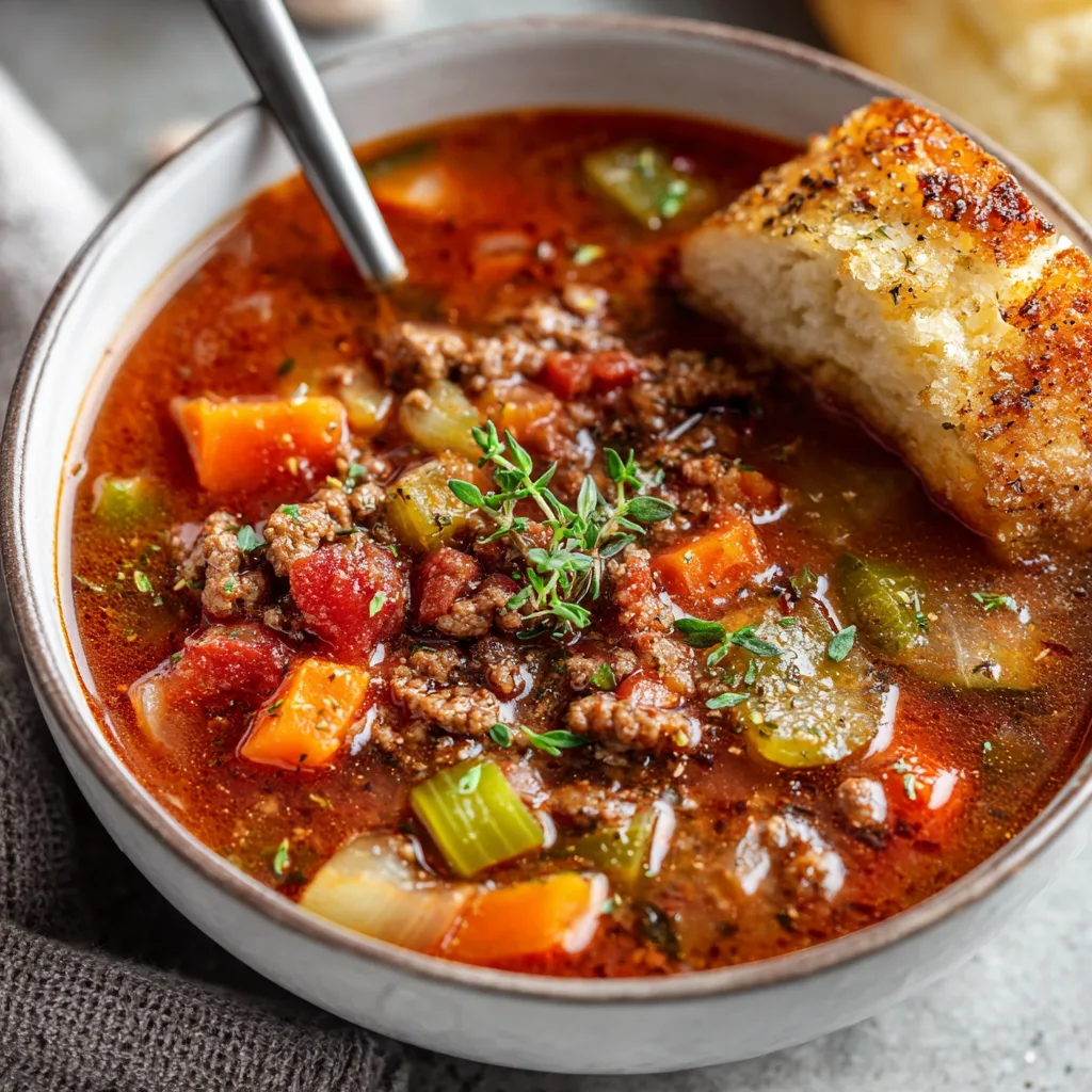 Quick Crockpot Ground Beef Soup – Easy, Hearty & Comforting 3