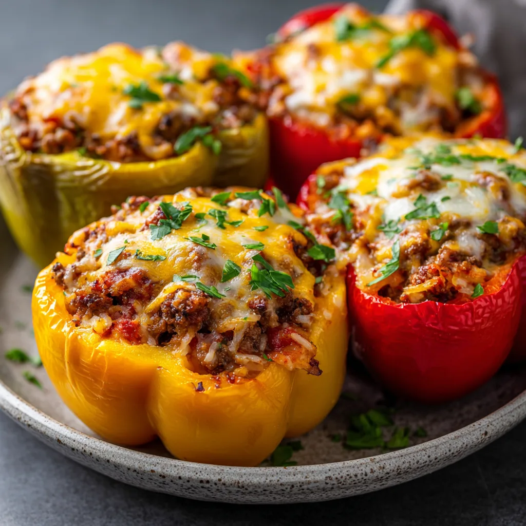 Quick Slow Cooked Ground Beef Stuffed Peppers – Easy and Flavorful Dinner 3