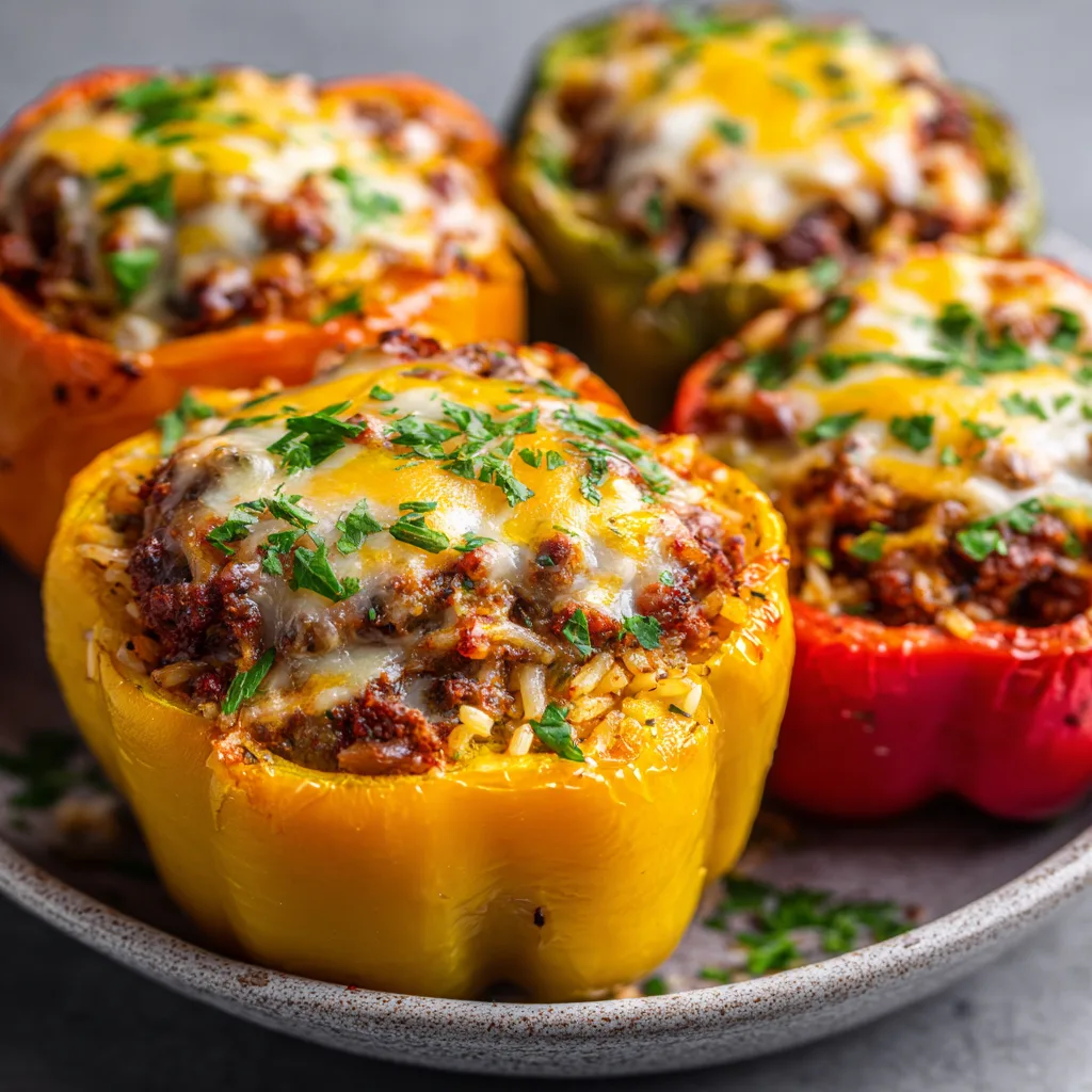 Quick Slow Cooked Ground Beef Stuffed Peppers – Easy and Flavorful Dinner 4