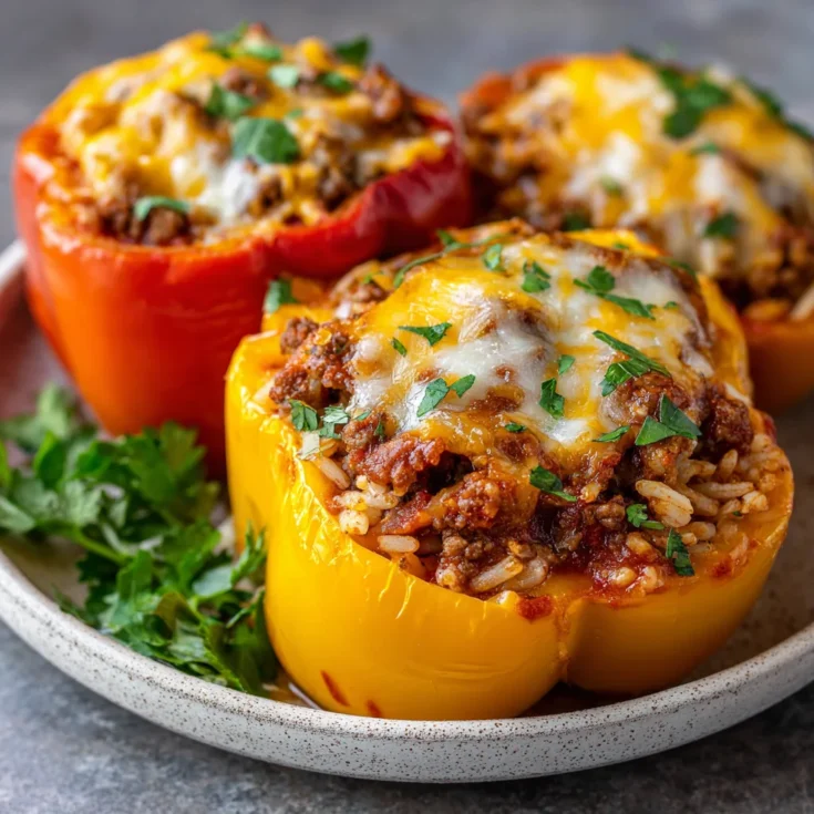 Quick Slow Cooked Ground Beef Stuffed Peppers – Easy and Flavorful Dinner 1