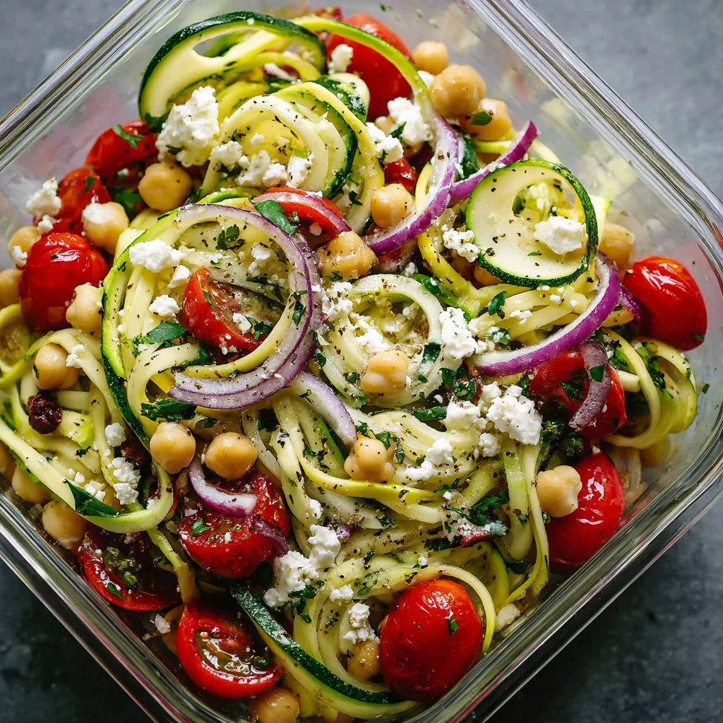 Meal Prep Mediterranean Zucchini Salad – Fresh, Light, and Protein-Packed 4
