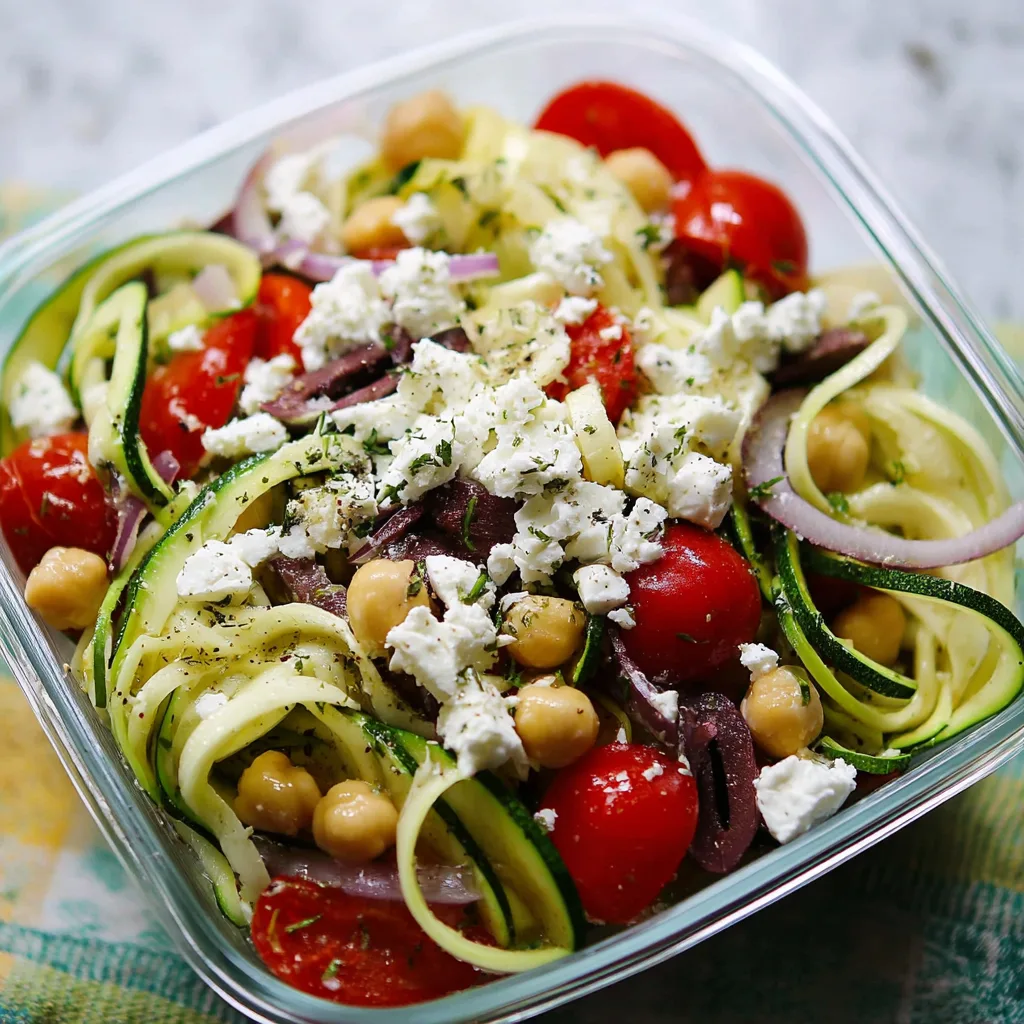 Meal Prep Mediterranean Zucchini Salad – Fresh, Light, and Protein-Packed 2