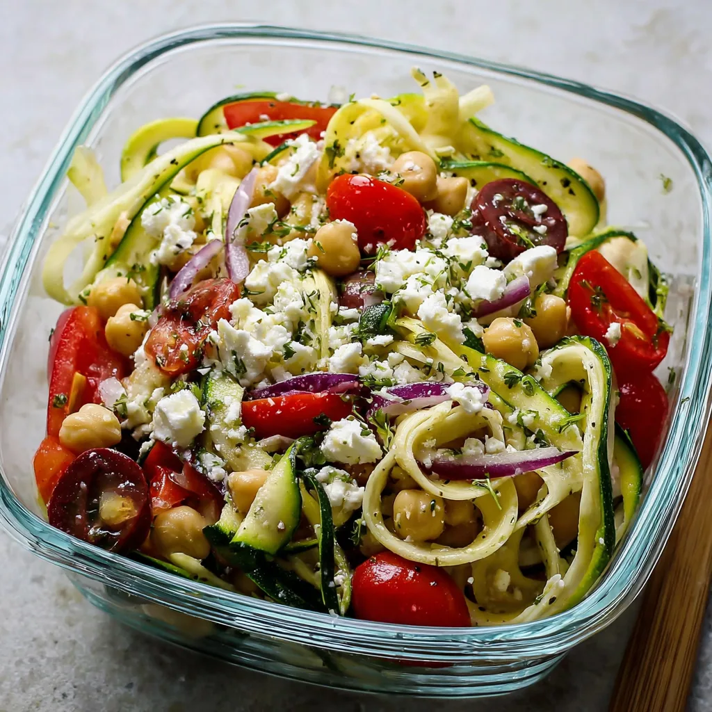 Meal Prep Mediterranean Zucchini Salad – Fresh, Light, and Protein-Packed 3