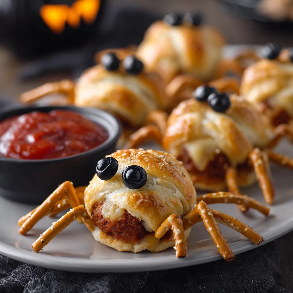 Saucy Spider – Spooky Halloween Meatball Pastry Appetizer 3