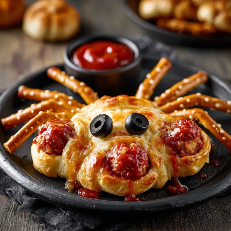 Saucy Spider – Spooky Halloween Meatball Pastry Appetizer 1