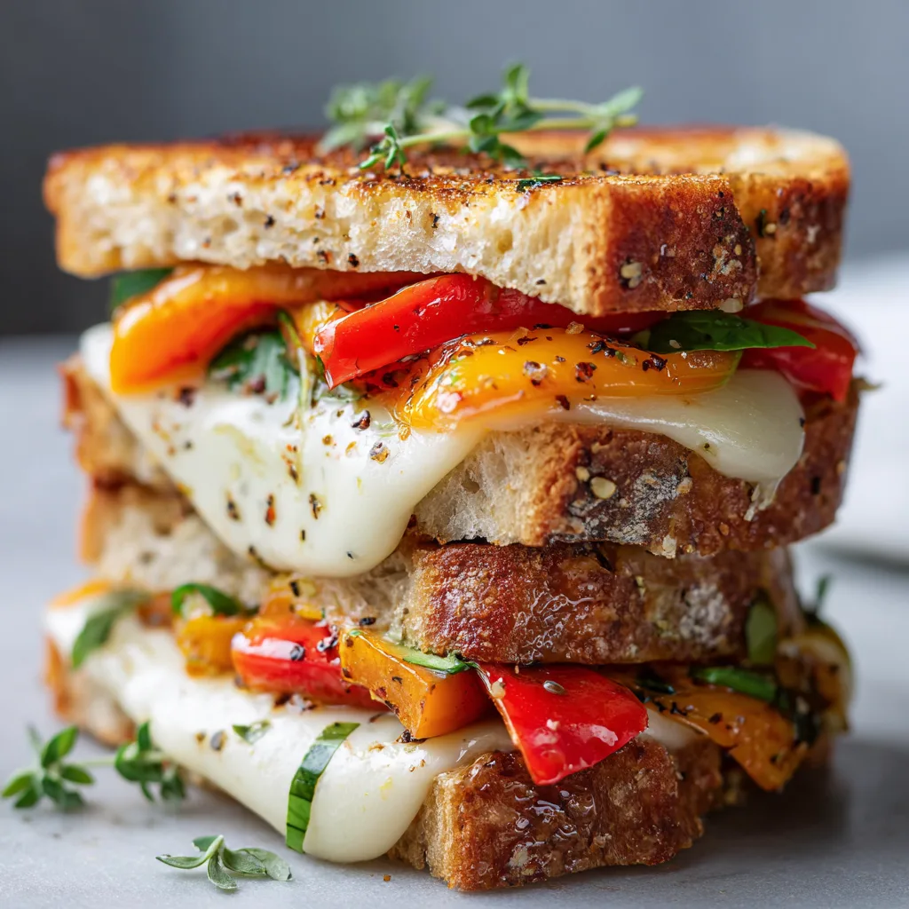 Savory Roasted Pepper & Fresh Mozzarella Sandwich 4