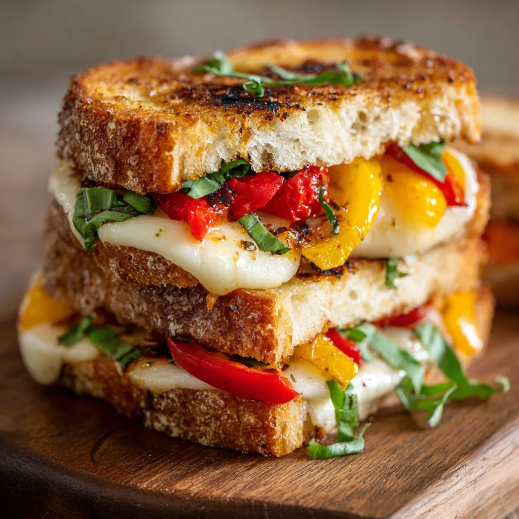 Savory Roasted Pepper & Fresh Mozzarella Sandwich 3