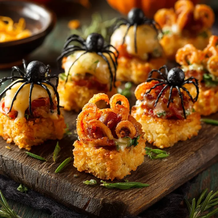 Scary Halloween Snacks Spicy Cajun Shrimp & Cheese Toast Bites – Bold, Savory Party Treats 1