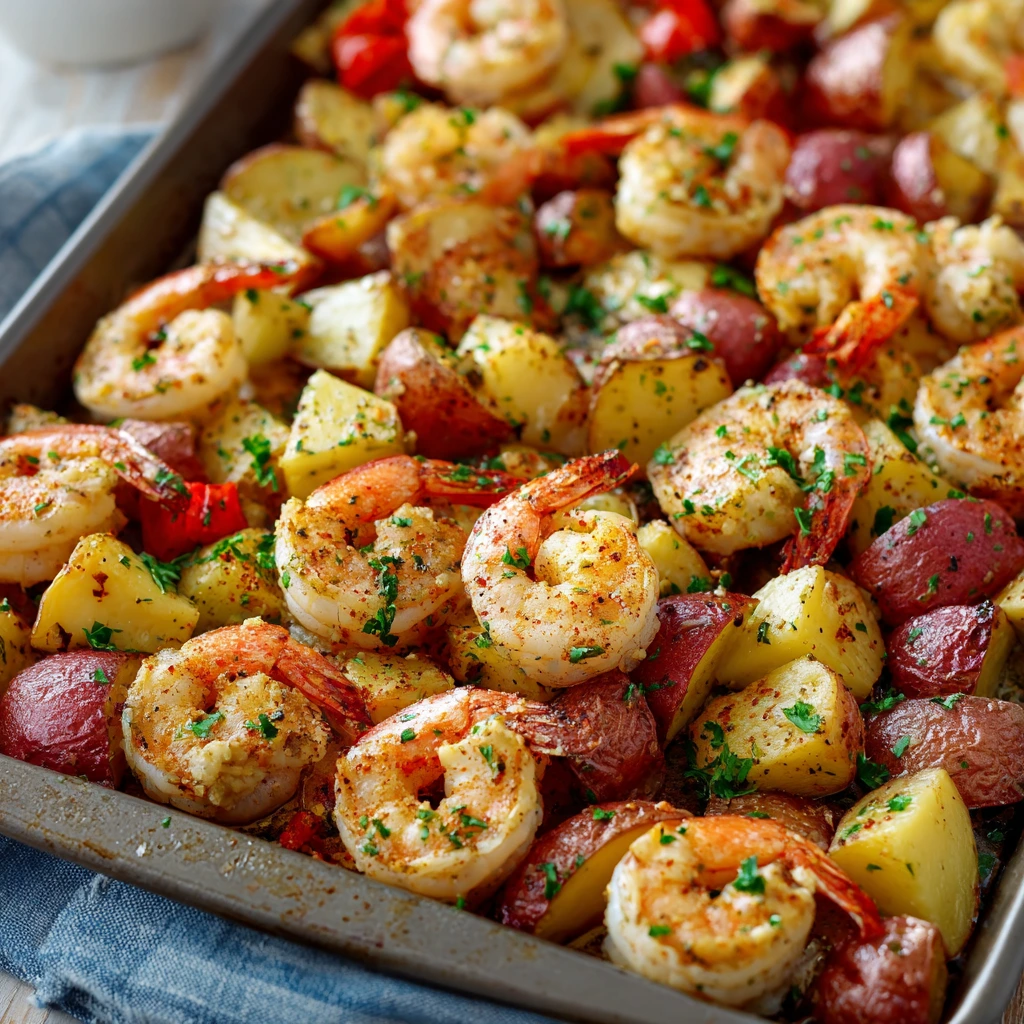 Sheet Pan Garlic Butter Shrimp and Red Potatoes 2