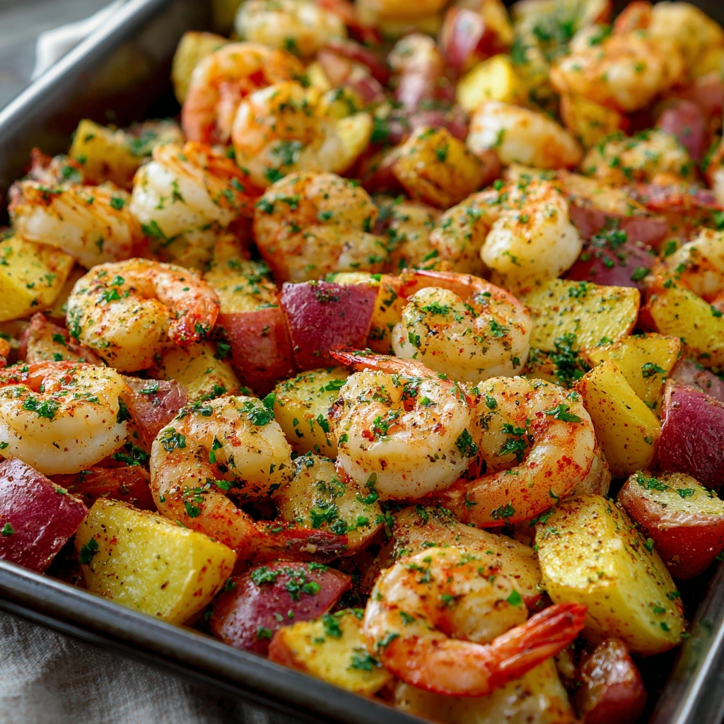 Sheet Pan Garlic Butter Shrimp and Red Potatoes 3