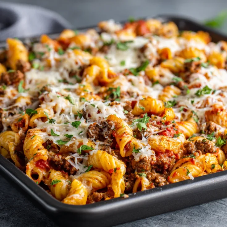 Comfort Food Sheet Pan Ground Beef Pasta – Easy, Hearty, and Delicious 1