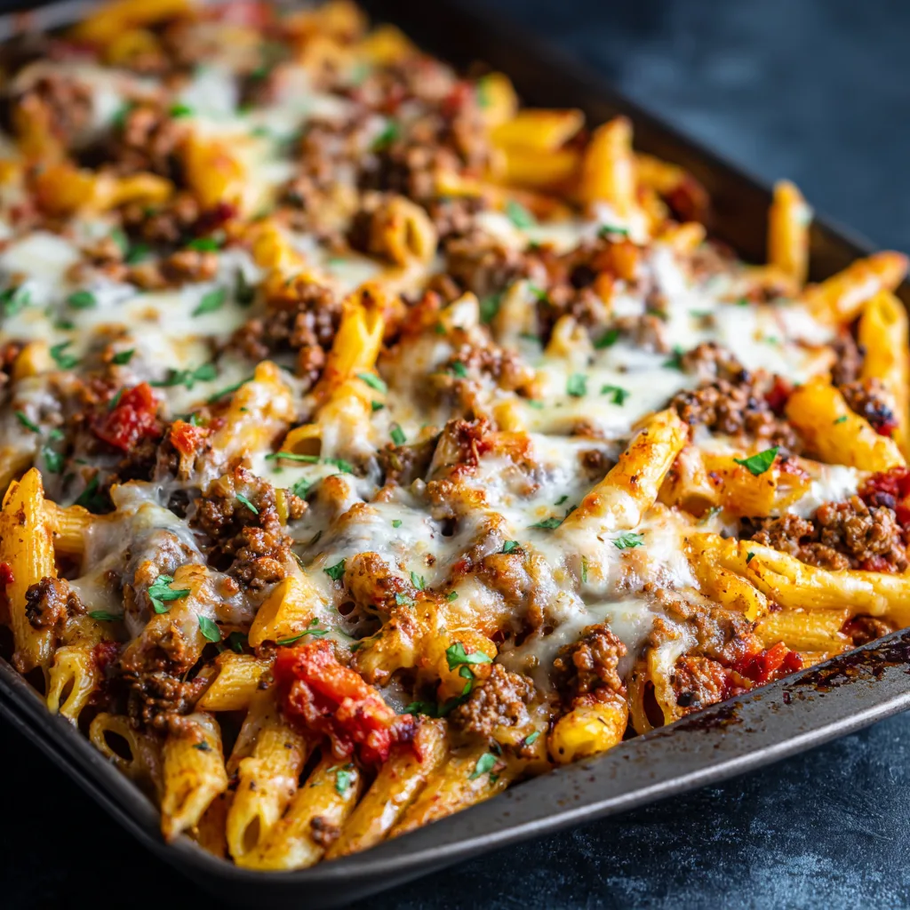 Comfort Food Sheet Pan Ground Beef Pasta – Easy, Hearty, and Delicious 2