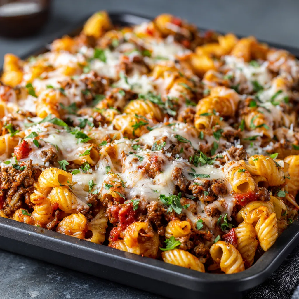 Comfort Food Sheet Pan Ground Beef Pasta – Easy, Hearty, and Delicious 3