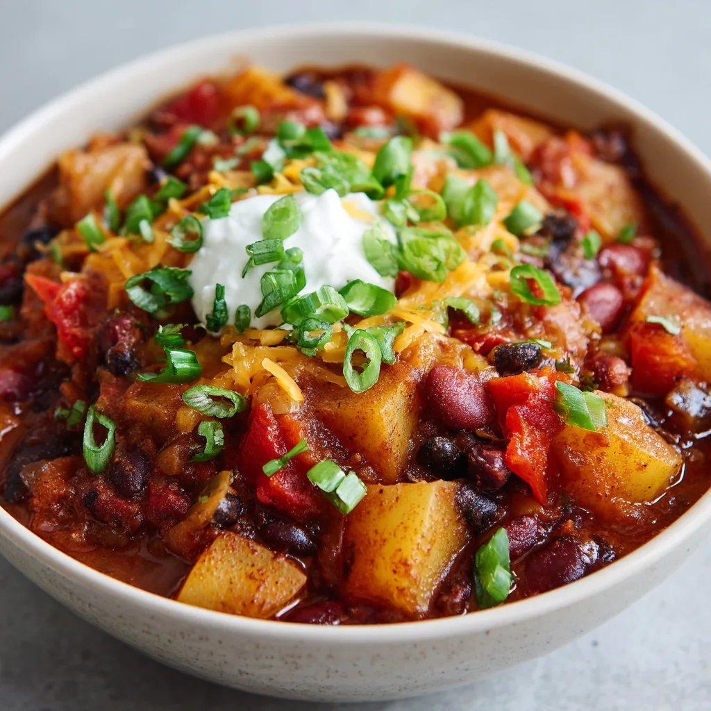 Spicy Crockpot Potatoes Chili – Hearty Slow Cooker Vegetarian Comfort Food 3