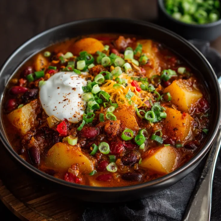 Spicy Crockpot Potatoes Chili – Hearty Slow Cooker Vegetarian Comfort Food 1