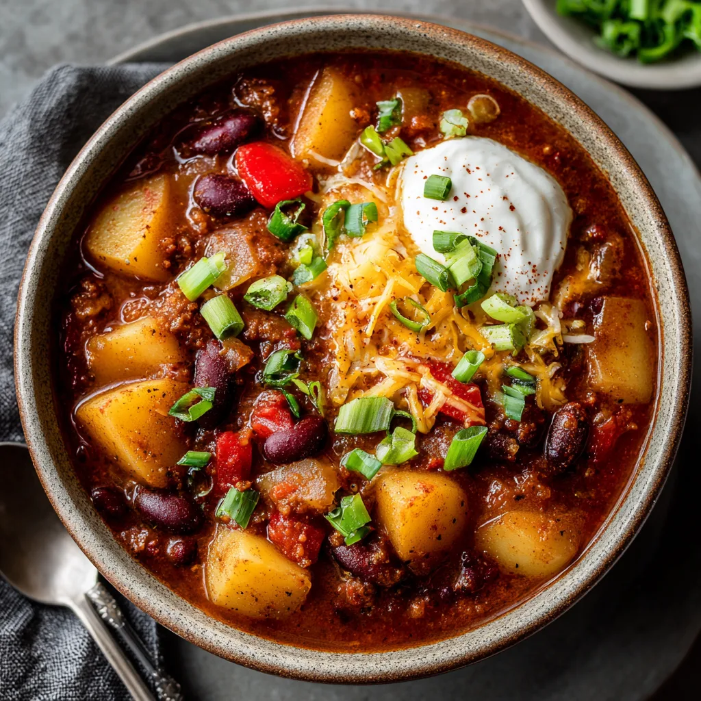 Spicy Crockpot Potatoes Chili – Hearty Slow Cooker Vegetarian Comfort Food 4