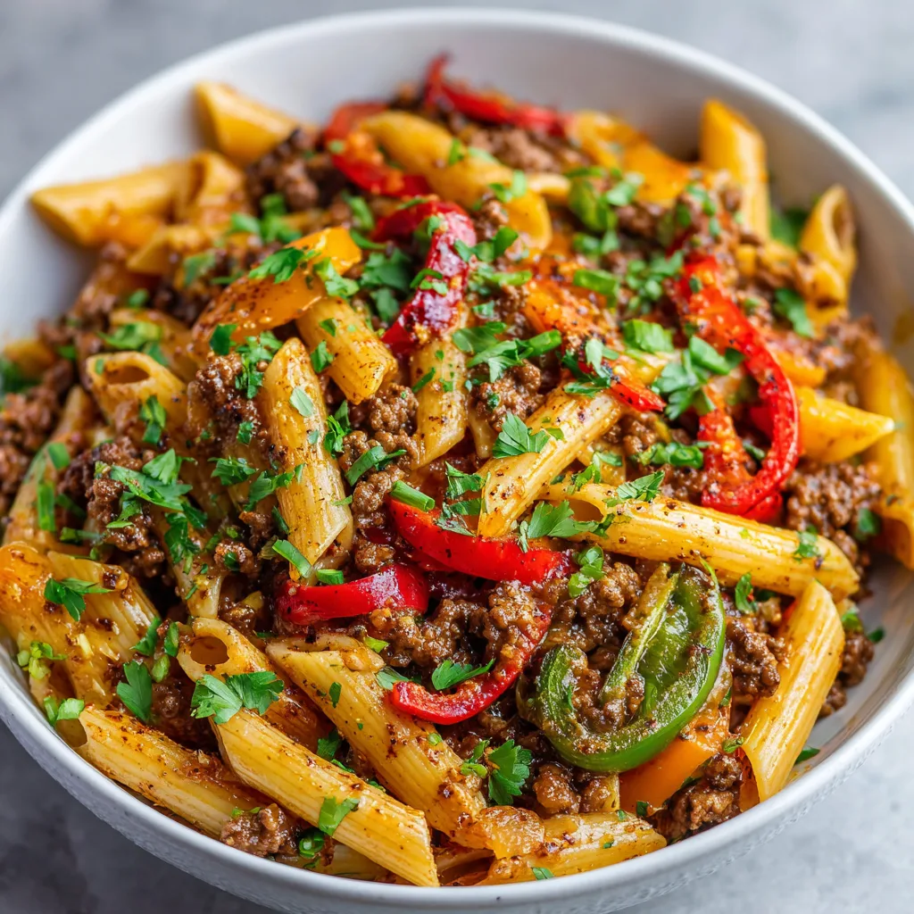 Spicy Ground Beef Pasta Stir Fry! 3