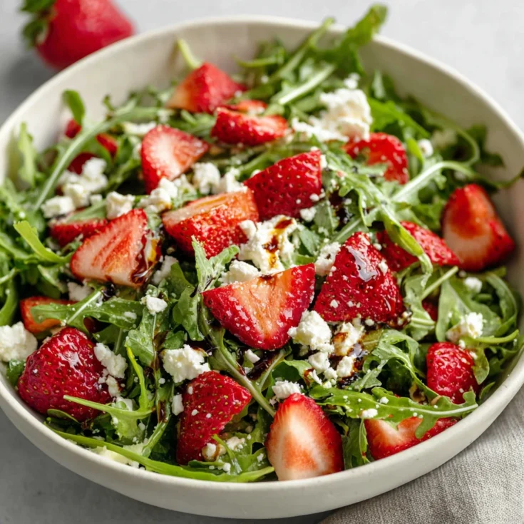 Vibrant Strawberry and Arugula Salad with Creamy Feta