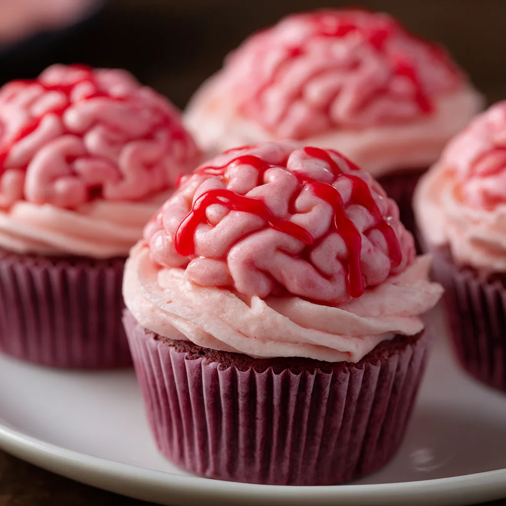 Zombie Brain Cupcakes – Creepy & Fun Halloween Dessert 4