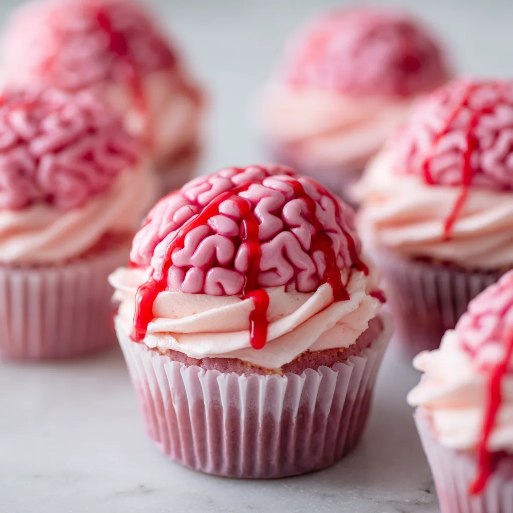 Zombie Brain Cupcakes – Creepy & Fun Halloween Dessert 3