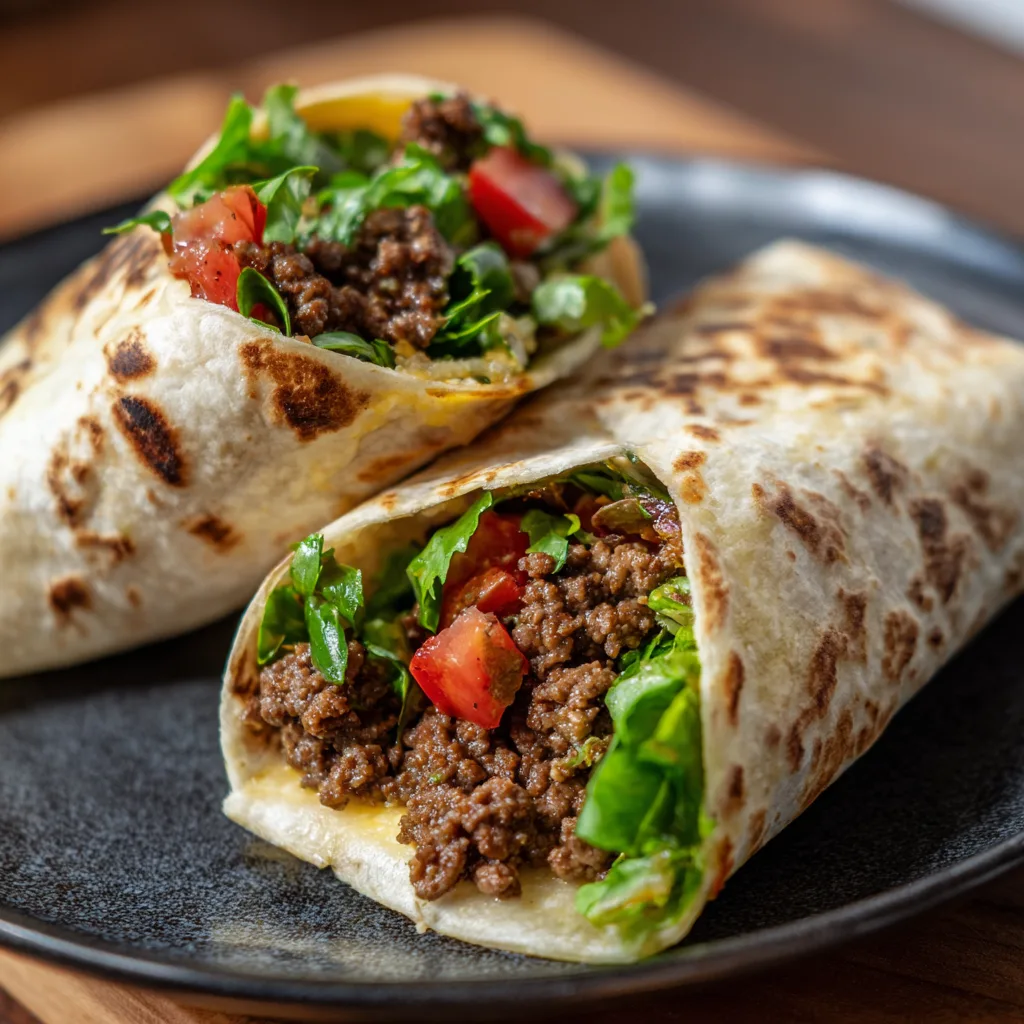 Budget Garlic Ground Beef Wraps 2
