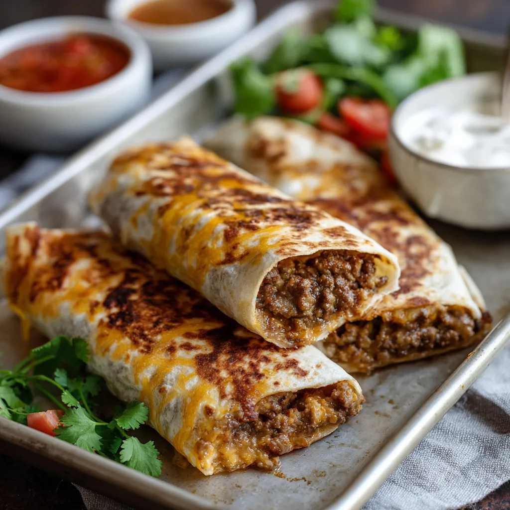 Cheesy Sheet Pan Ground Beef Wraps Recipe 4