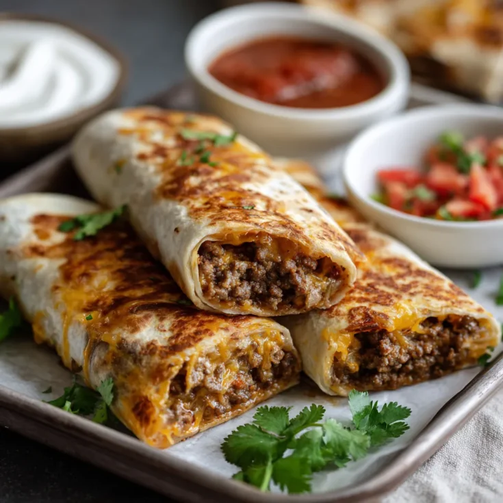 Cheesy Sheet Pan Ground Beef Wraps Recipe 1