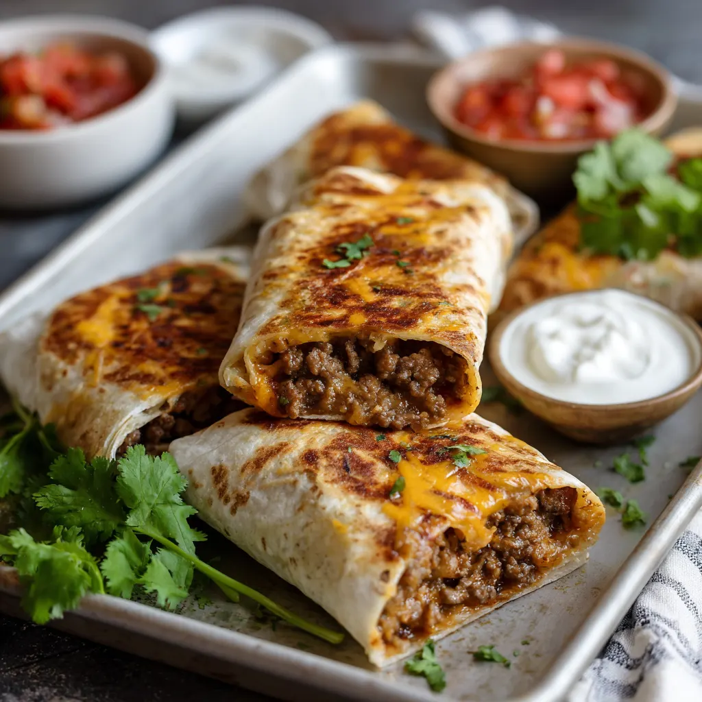 Cheesy Sheet Pan Ground Beef Wraps Recipe 2