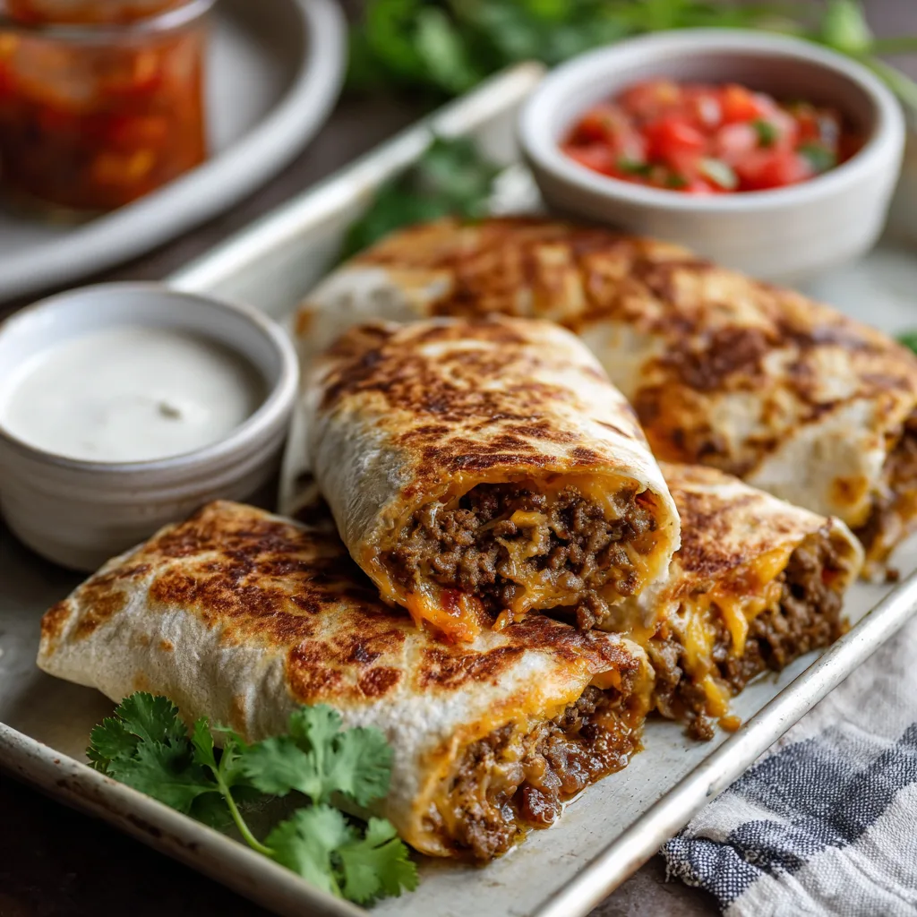 Cheesy Sheet Pan Ground Beef Wraps Recipe 3