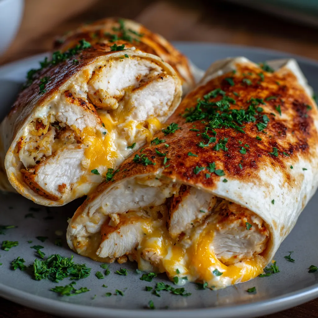 Cheesy Stuffed Chicken Breast Wrap 3