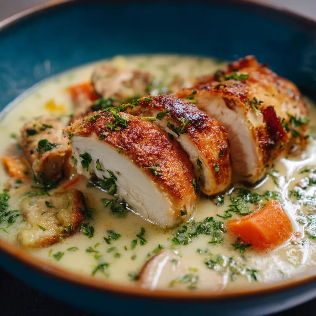 Comfort Food Elevated Family-Friendly Stuffed Chicken Fillet Soup 3