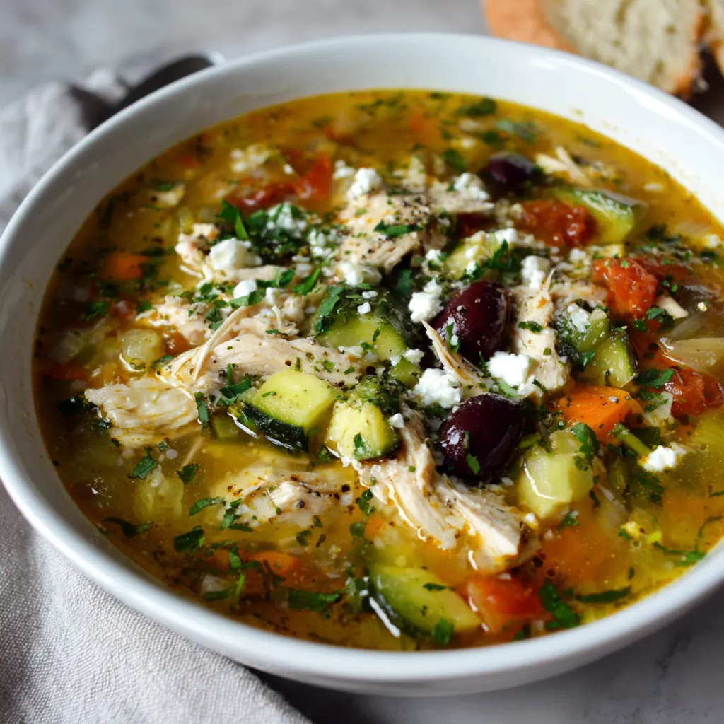 A Bowl of Sunshine Easy Mediterranean Chicken Soup 3