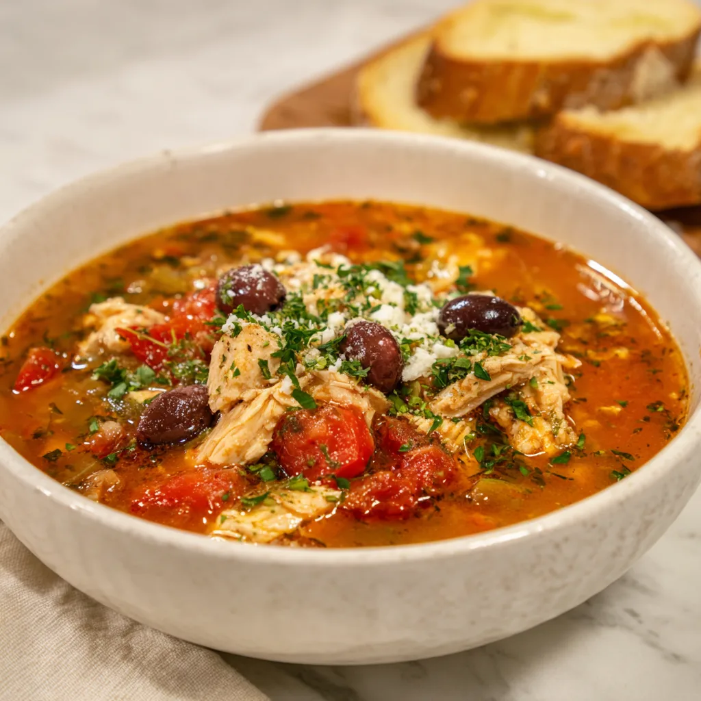 A Bowl of Sunshine Easy Mediterranean Chicken Soup 1