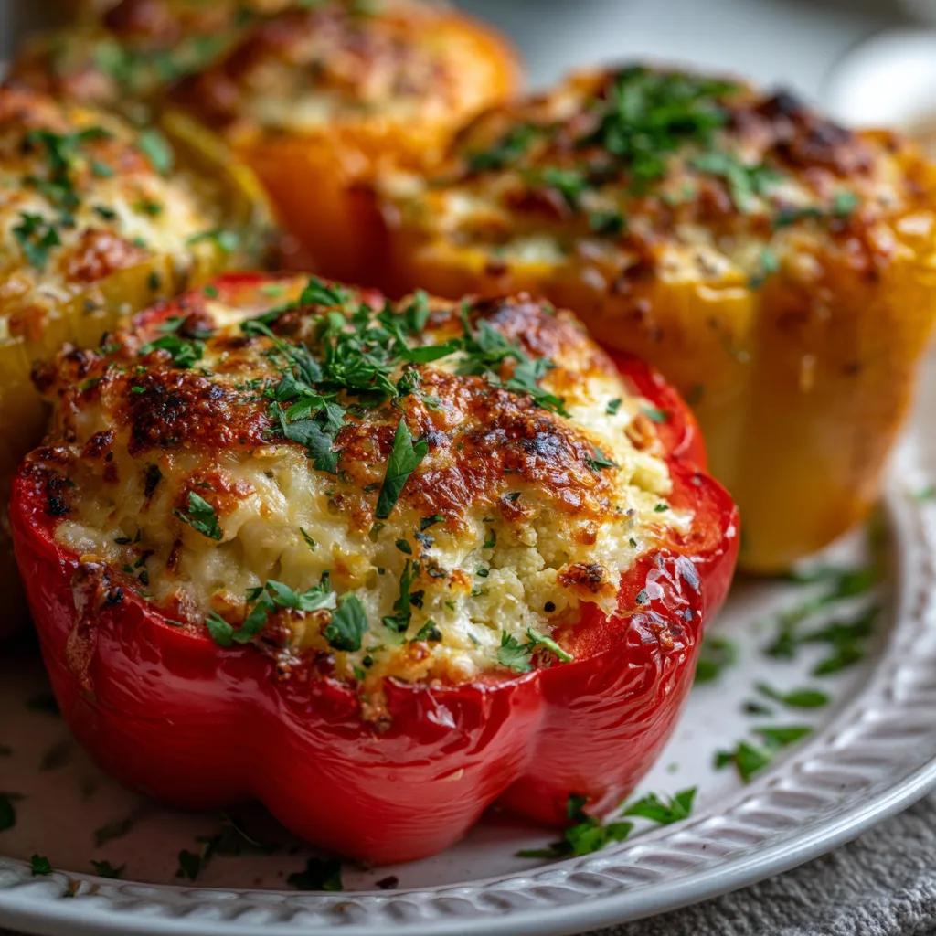 For Dinner Low Carb Cauliflower Stuffed Peppers 2