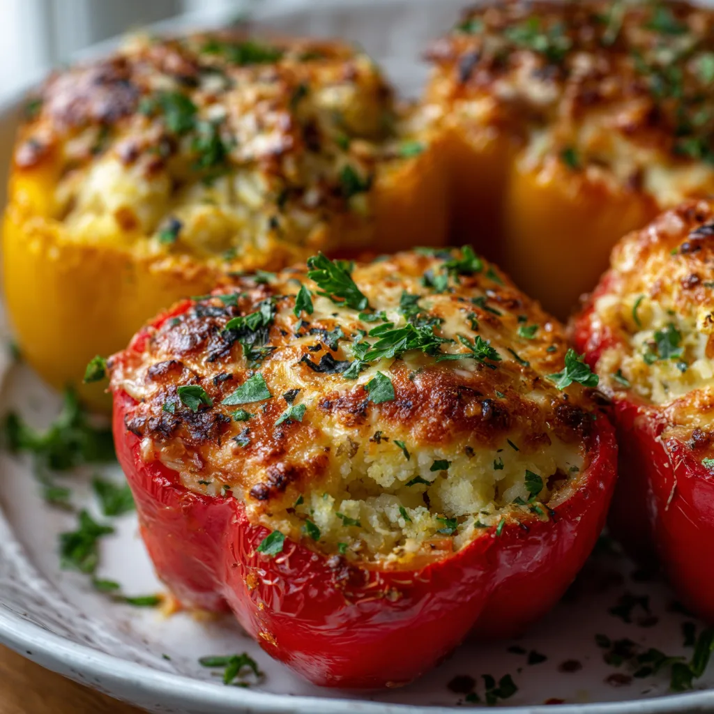 For Dinner Low Carb Cauliflower Stuffed Peppers 3