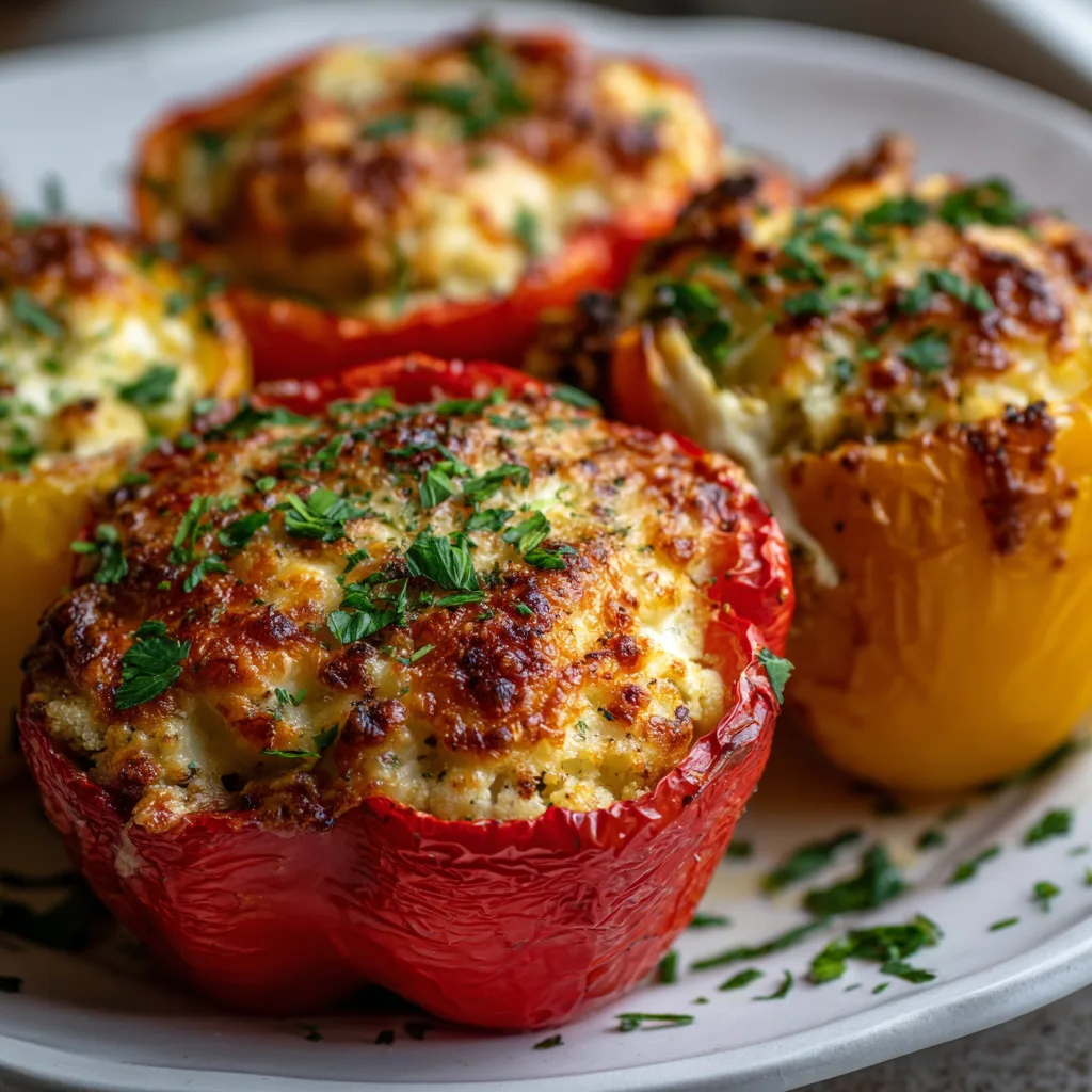 For Dinner Low Carb Cauliflower Stuffed Peppers 4