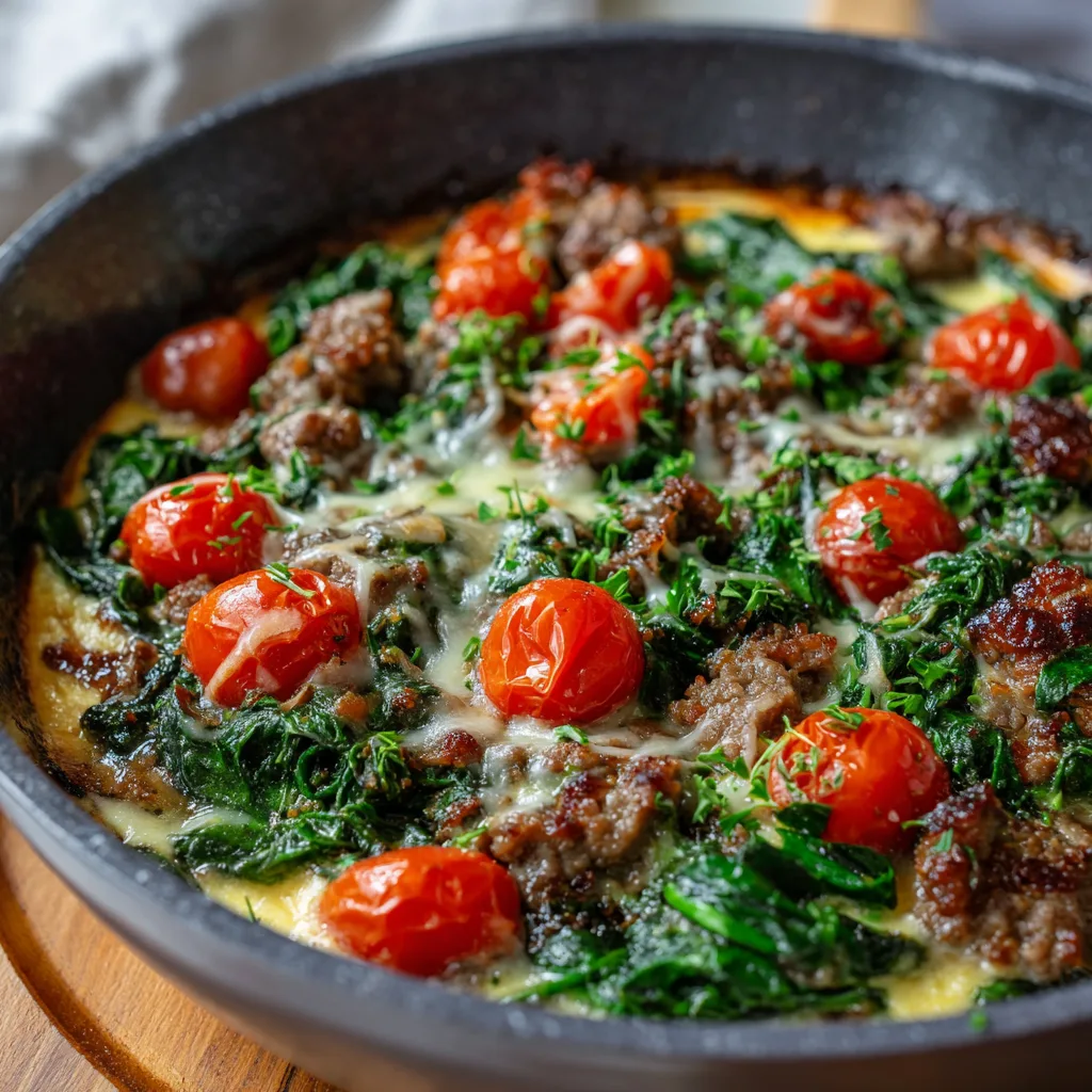 For Dinner Low Carb Spinach Skillet 4
