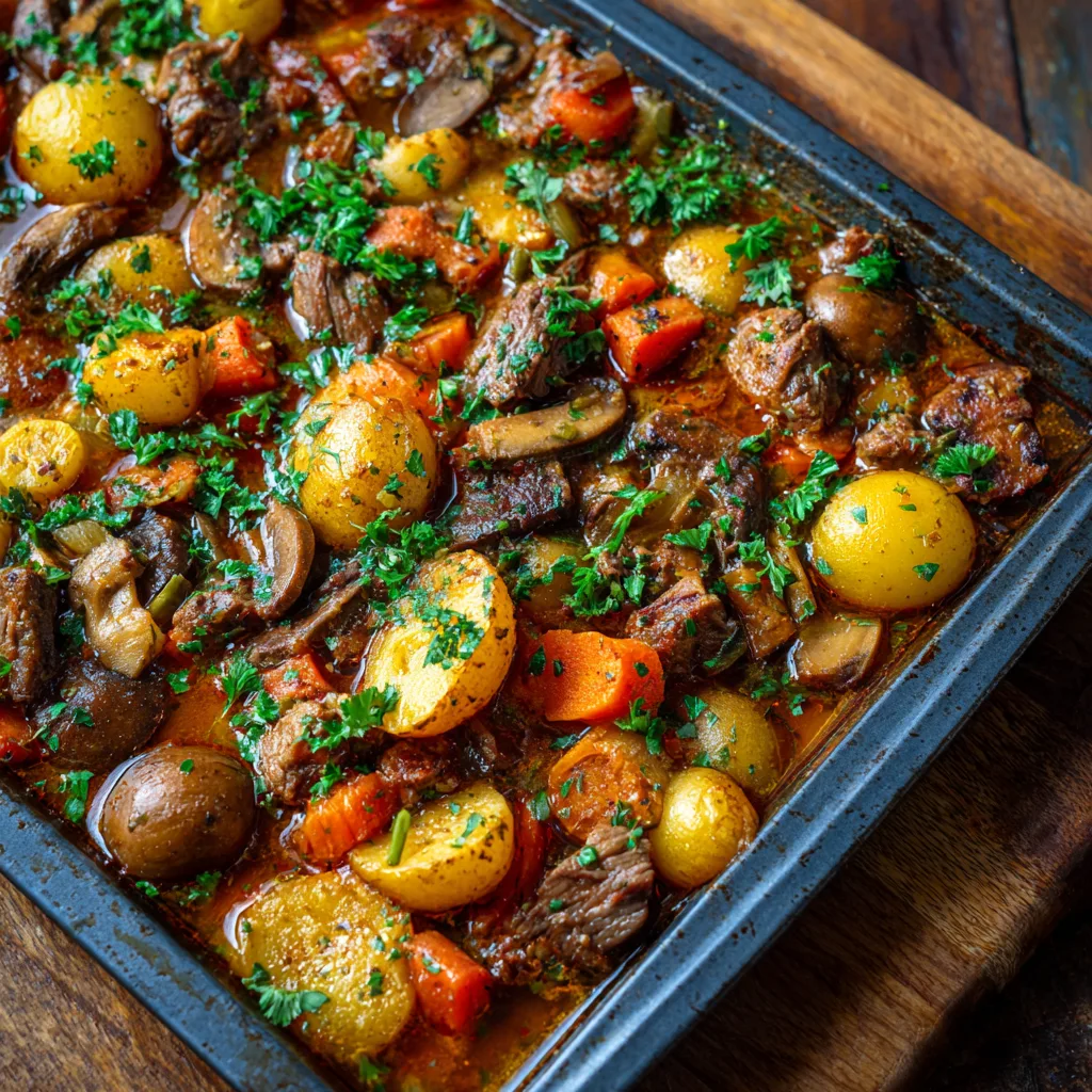 Ground Beef Stew (Quick & Sheet Pan Easy!) 1