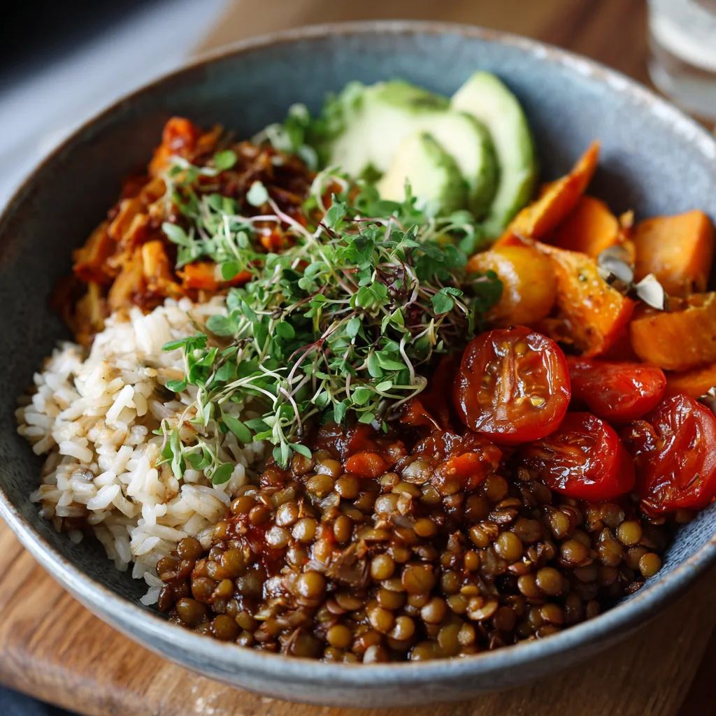 Healthy Crockpot Lentils Rice Bowl Recipe 3