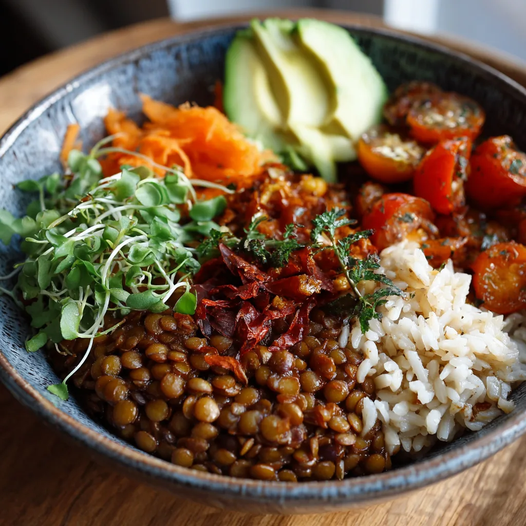 Healthy Crockpot Lentils Rice Bowl Recipe 4
