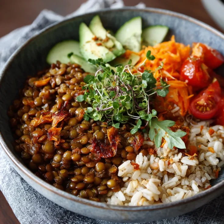 Healthy Crockpot Lentils Rice Bowl Recipe 1